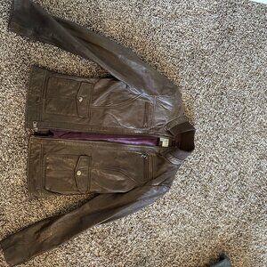 Women’s Brown Leather Jacket – Size Small